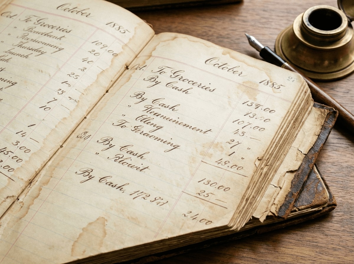 Vintage ledger close-up